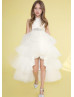 Lace Tulle High Low Flower Girl Dress Lace Tulle High Low Flower Girl Dress